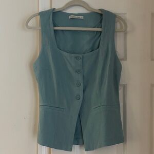 Abercrombie Teal Button-Up vest Top